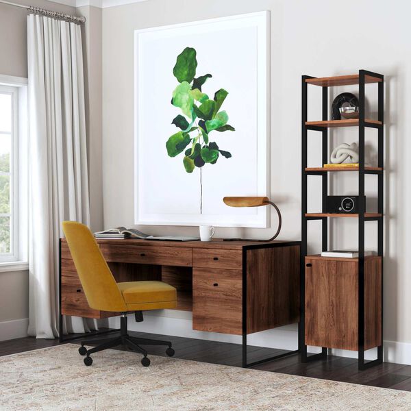 Drake Brown 73-Inch Bookcase with Storage, image 2
