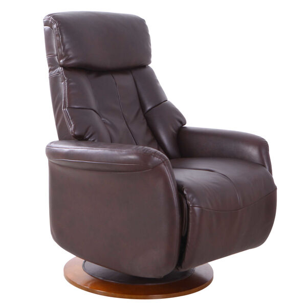 Linden Walnut Espresso Breathable Air Leather Manual Recliner, image 2