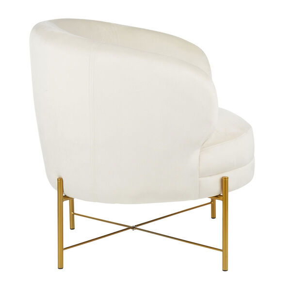 Chloe Gold and Cream Velvet Upholstered Accent Chair, image 2