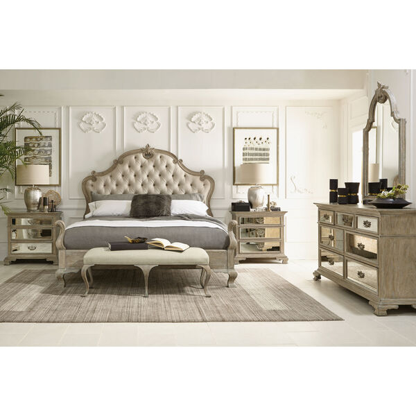 Campania Weathered Sand 86-Inch Upholstered Panel King Bed, image 4
