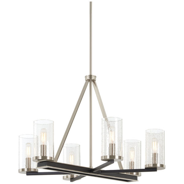 Coles Crossing Coal And Brushed Nickel Six-Light Chandelier, image 1