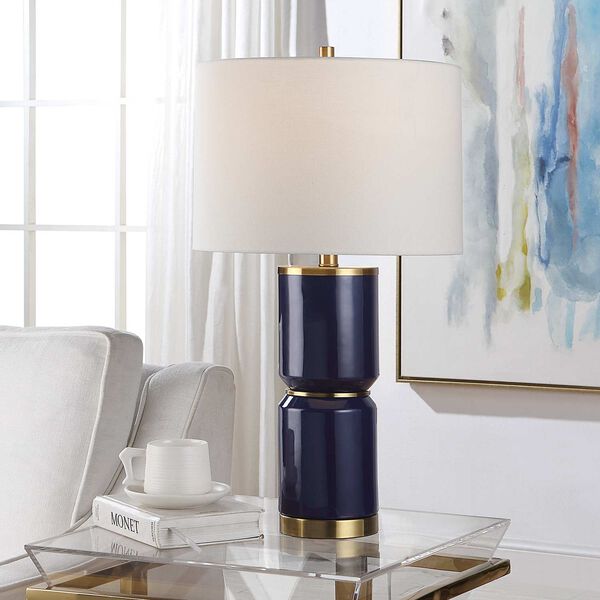 Vivian Royal Blue and Gold One-Light Table Lamp, image 2
