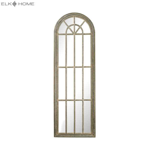 Grey Whie Wash Full Length Arched Window Pane Mirror, image 3
