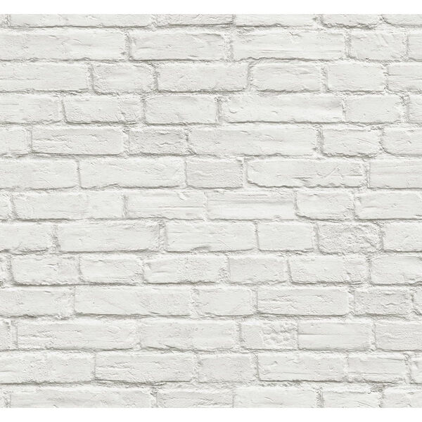 NextWall Vintage White Brick Peel and Stick Wallpaper, image 2