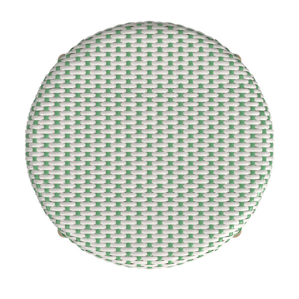 Tobias White and Green Dot on Natural Rattan Counter Stool, image 5