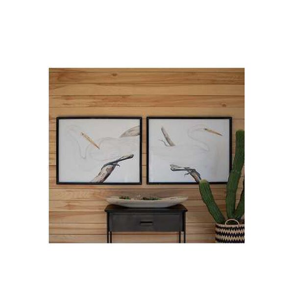 Transparent Framed Heron Prints Under Glass, Set of Two, image 3