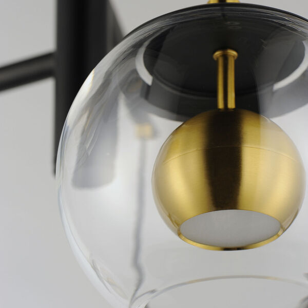 Nucleus Black and Natural Aged Brass Five-Light LED Pendant, image 2