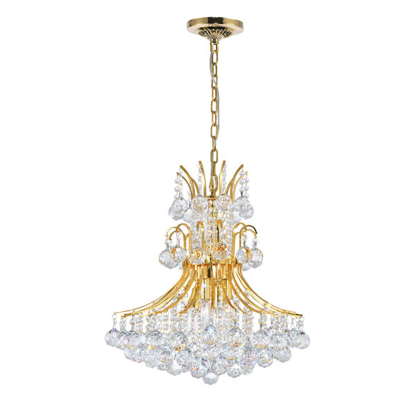 Princess Gold Eight-Light Chandelier with K9 Clear Crystal, image 1