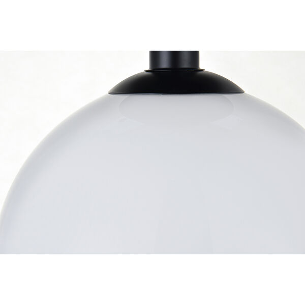 Baxter Black and Frosted White Nine-Inch One-Light Semi-Flush Mount, image 4