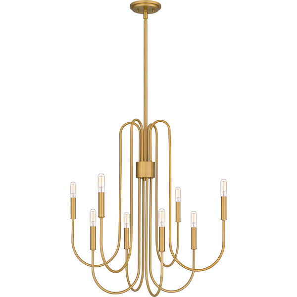Cabry Brushed Weathered Brass Eight-Light Chandelier, image 1