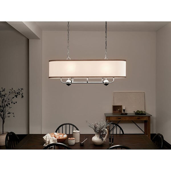 Homestead Anvil Iron and Beech Eight-Light Linear Chandelier, image 5