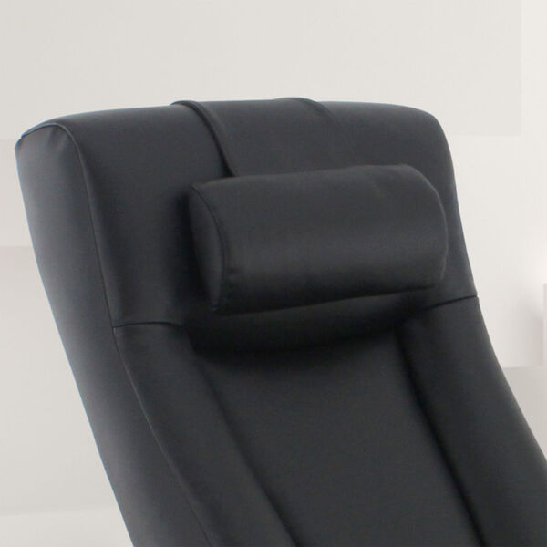 Selby Merlot Black Top Grain Leather Manual Recliner with Ottoman and Cervical Pillow, image 2