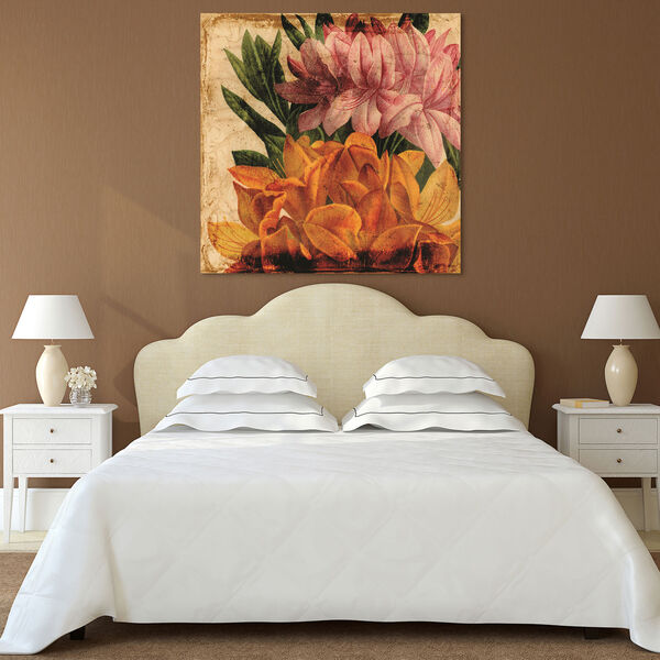 Vibrant Antique Lilies Frameless Free Floating Tempered Glass Graphic Wall Art, image 1