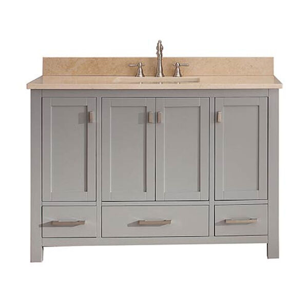 Modero Chilled Gray 48-Inch Vanity Combo with Galala Beige Marble Top, image 1
