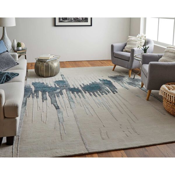 Anya Ivory Blue Gray Rectangular 3 Ft. 6 In. x 5 Ft. 6 In. Area Rug, image 3
