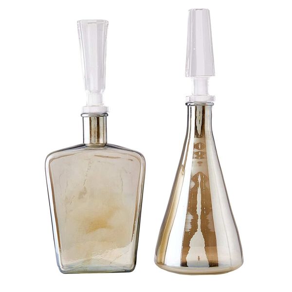 Talbany Smoke Luster Clear Glass Decanters, Set of Two, image 1