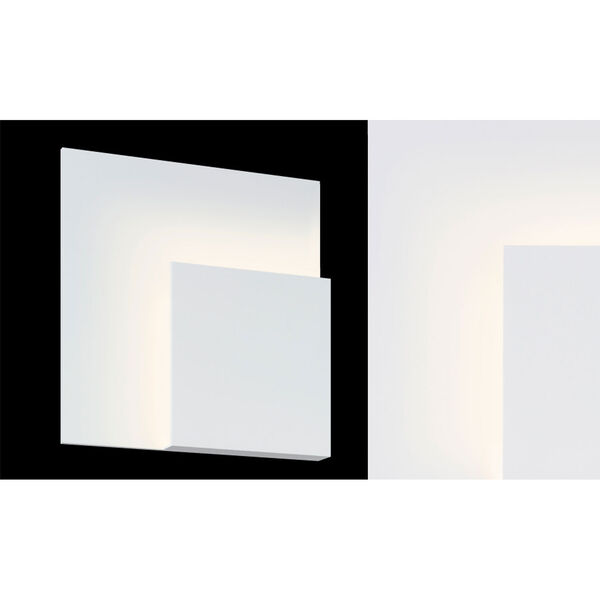 Corner Eclipse Textured White LED Wall Sconce, image 3