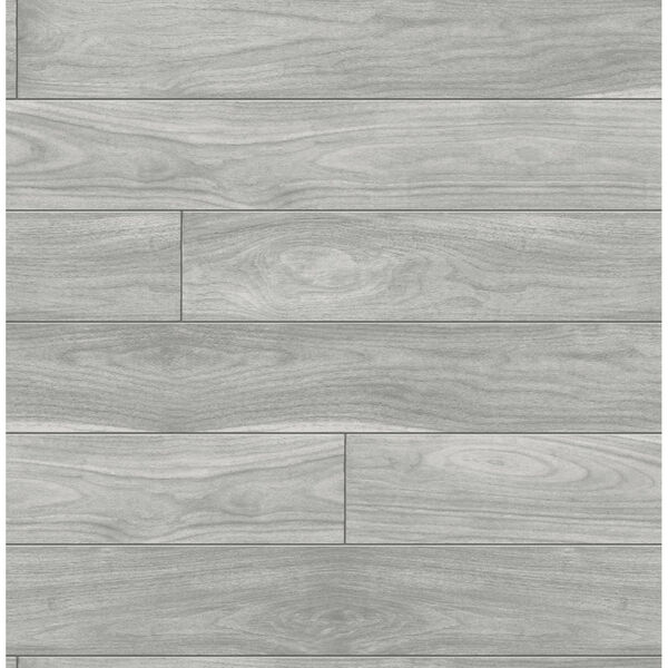 NextWall Gray Teak Planks Peel and Stick Wallpaper, image 2