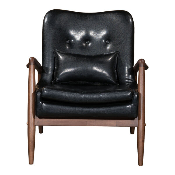 Bully Black and Walnut Lounge Chair and Ottoman, image 5