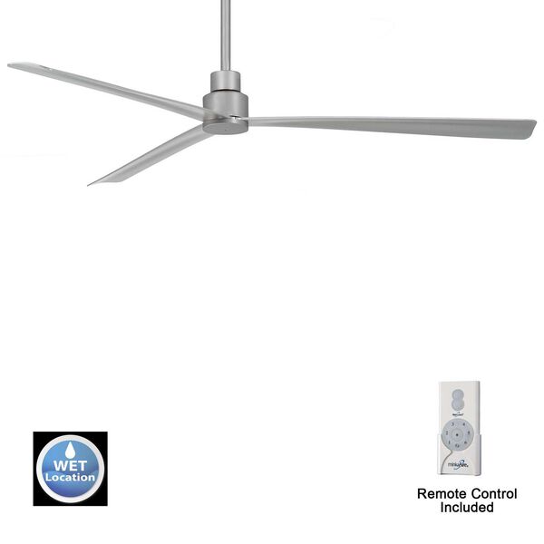 Simple Silver 65-Inch Outdoor Ceiling Fan, image 1