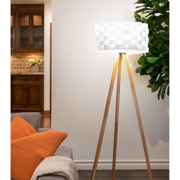 Bijou Rattan Wood LED Floor Lamp, image 6