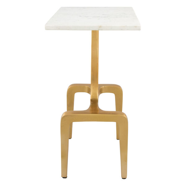 Clement White and Gold Side Table, image 3