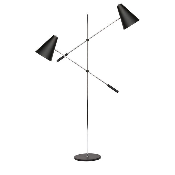 Tivat Black Two-Light Floor Lamp, image 1