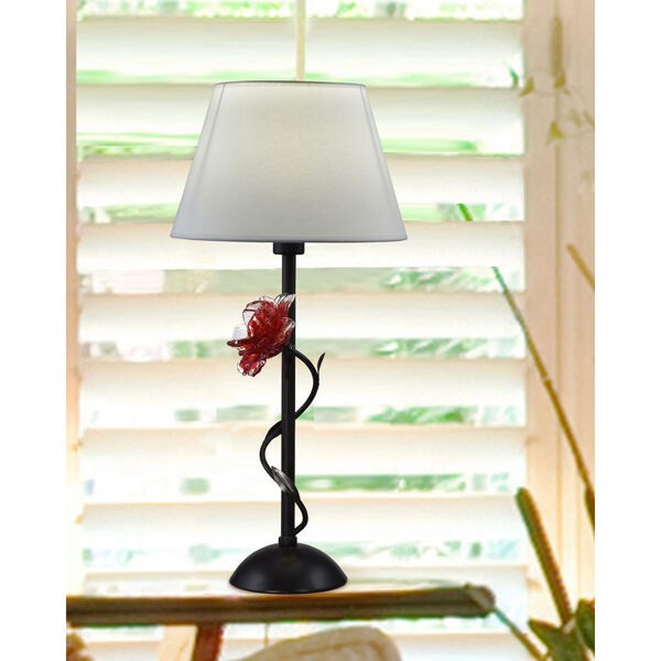 Springdale Oil Rubbed Bronze Rose One-Light Handcrafted Art Glass Table Lamp, image 2