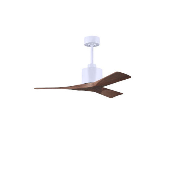 Nan Matte White 42-Inch Ceiling Fan with Walnut Blades, image 1