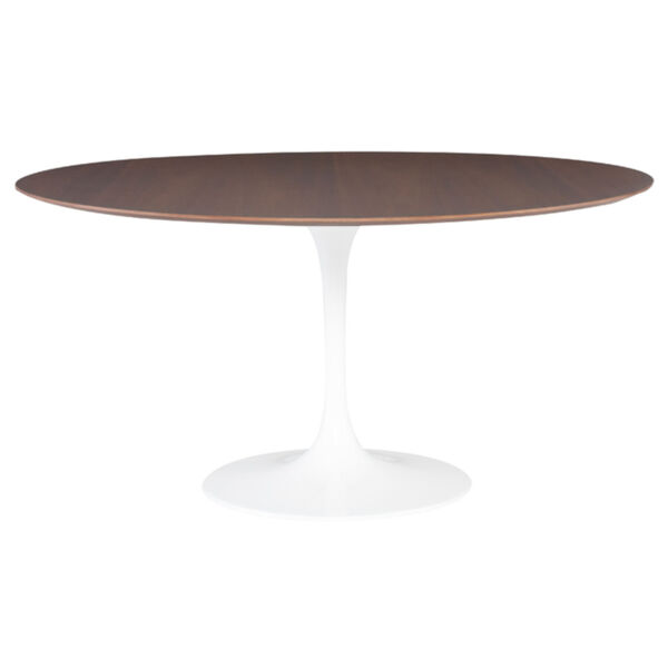 Cal Walnut and White Dining Table, image 1