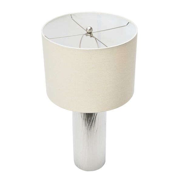 Silver One-Light Faux Bois Stoneware Table Lamp, image 3