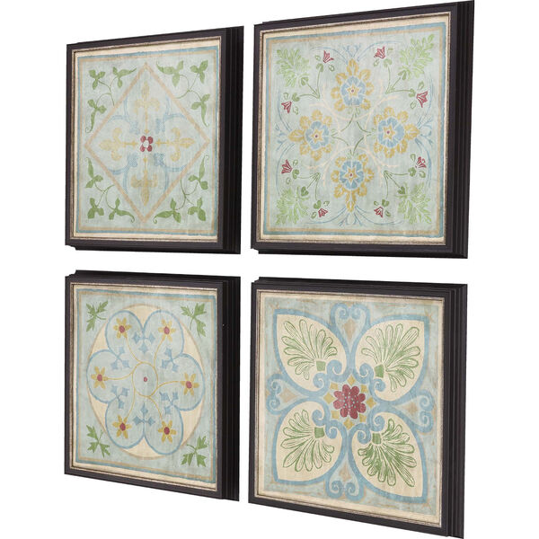 Verdigris Pattern Blue 20 x 20 Inch Floral and Botanical Wall Art, Set of Four, image 3
