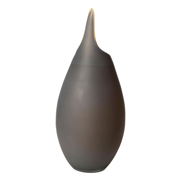 Frosted Gray and Amber Casing Vase, image 6