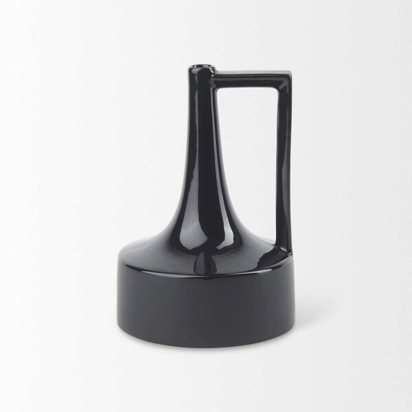 Burton Black Medium Ceramic Jug Vase, image 3