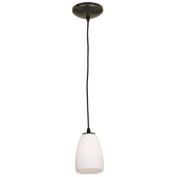 Sydney Brushed Steel One-Light Mini Pendant with Opal Glass, image 1