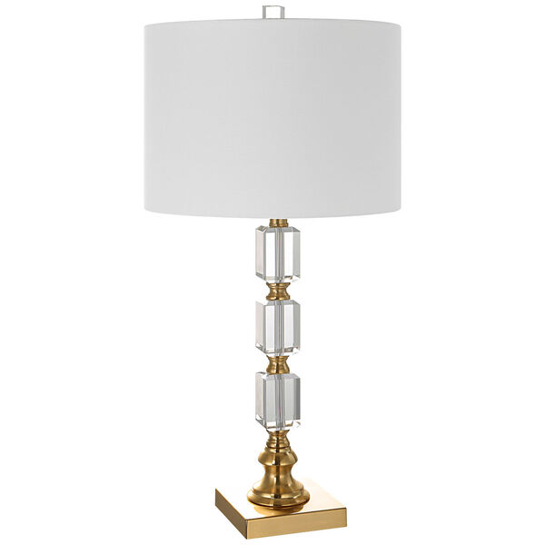 Uptown Brass Stacked Crystal One-Light Table Lamp, image 6