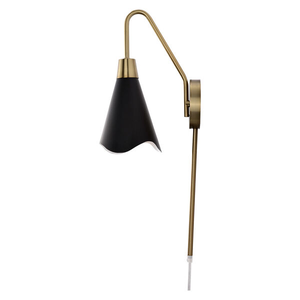 Tango Matte Black and Burnished Brass One-Light Wall Sconce, image 5
