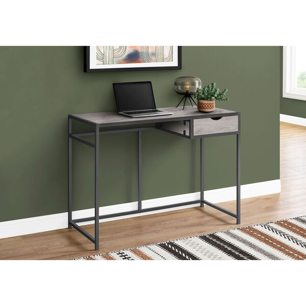 Dark Gray and Black Computer Desk, image 2