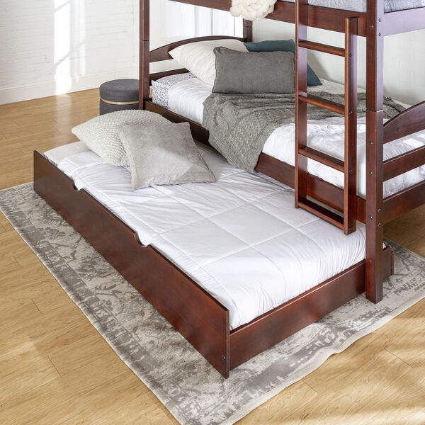 Espresso Twin Trundle Bed Frame, image 2