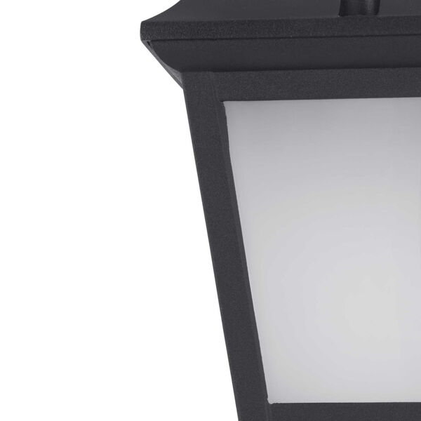 Black LED One-Light Outdoor Wall Lantern With Etched Glass, image 4