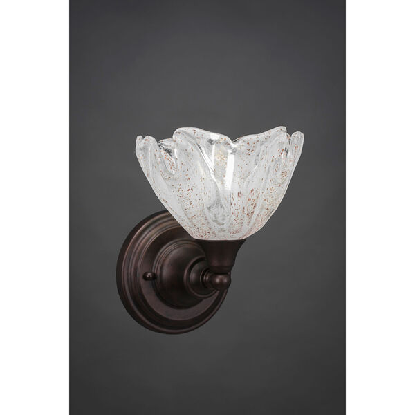 Bronze Wall Sconce with Italian Ice Glass, image 1