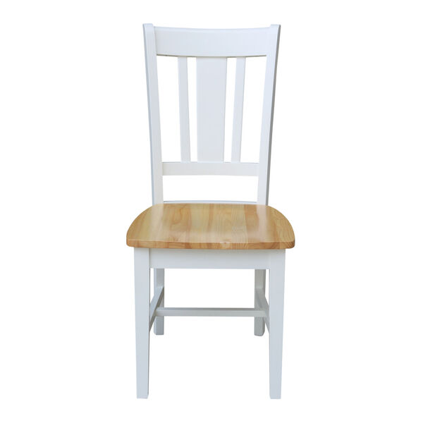 San Remo White Natural Chair, Set of Two, image 2