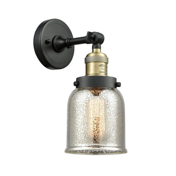 Small Bell Black Antique Brass One-Light Semi Flush Mount, image 3