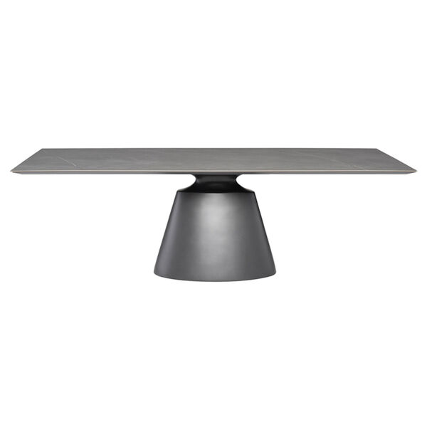 Taji Grey and Titanium 93-Inch Dining Table with Rectangular Top, image 2