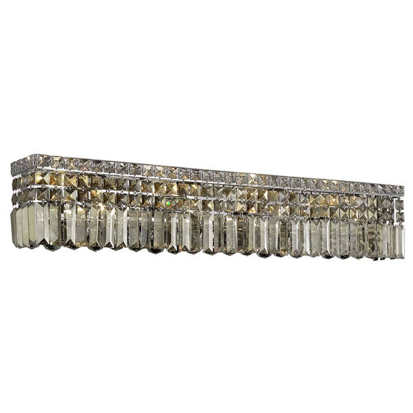 Maxime Chrome Eight-Light Wall Sconce with Smoky Royal Cut Crystal, image 1