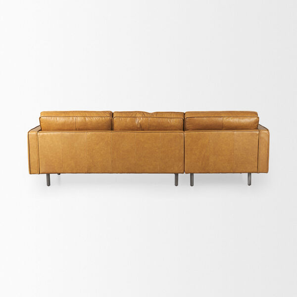DArcy Tan Leather RIGHT Chaise Sectional Sofa, image 4