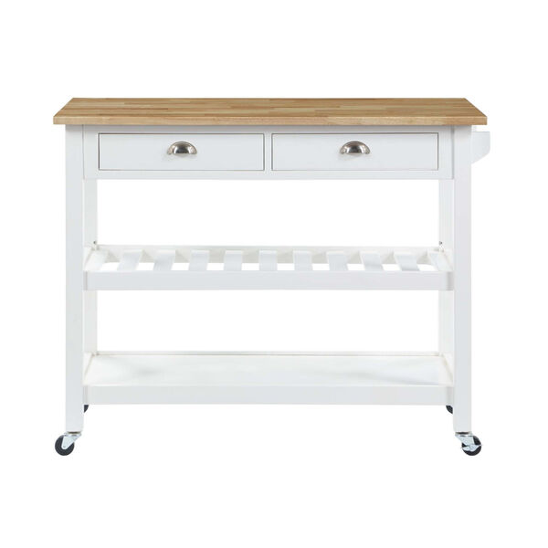 American Heritage 3 Tier Butcher Block Kitchen Cart with Drawers, image 5