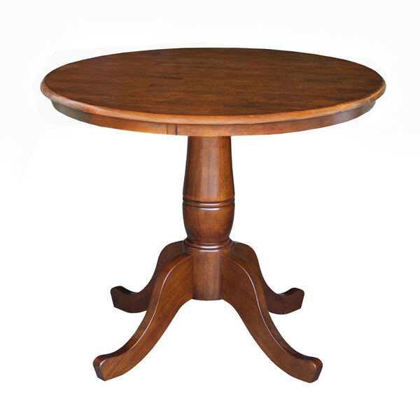 Dining Espresso 30-Inch Tall, 30-Inch Round Top Pedestal Table, image 1
