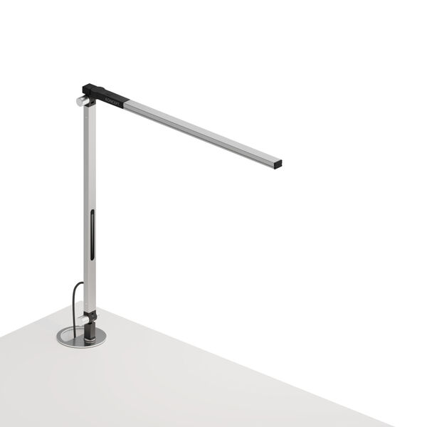 Z-Bar Silver LED Solo Mini Desk Lamp with Grommet Mount, image 1