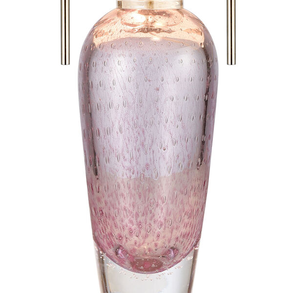 Raegan Pink Art Glass and Polished Nickel One-Light Table Lamp, image 4